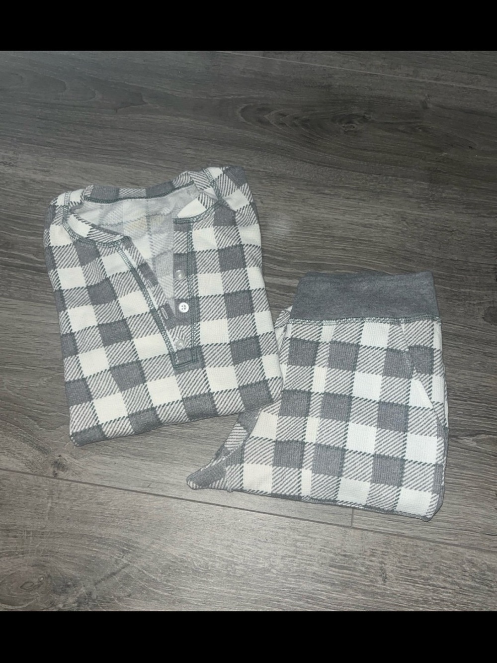 Grey & White Checkered Pajama Set Long John Target
